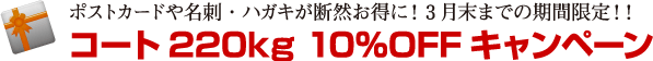 �i�����̂܂܉��i�͌����I�R�[�g220kg&nbsp;10%OFF�L�����y�[��